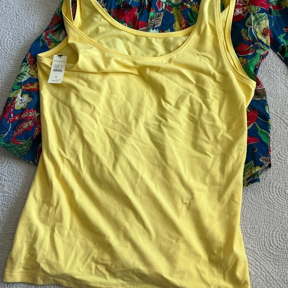 Talbots NWT Floral Blue Red Yellow Button Down Blouse With Under Shirt MP - Picture 8 of 9